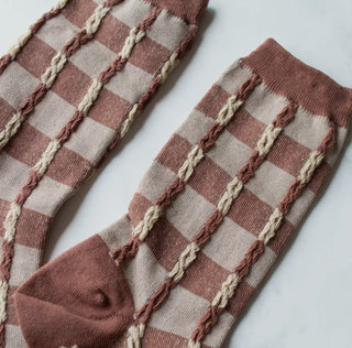 Vintage Checkerboard Twist Socks