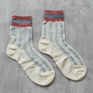 Ankle Mesh Striped Casual Sock