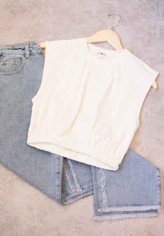 Ivory Ribbed Crop - Wild Features Collective