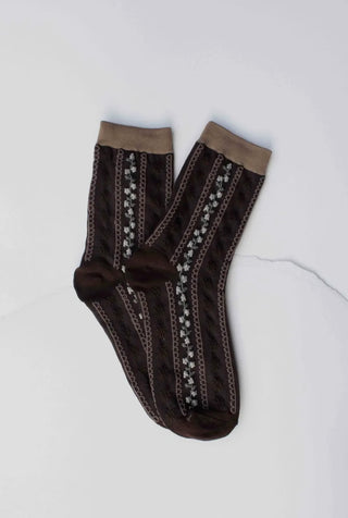 Vintage Floral Stripe Socks