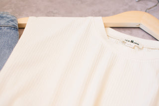 Ivory Ribbed Crop - Wild Features Collective