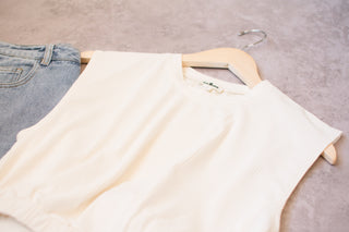 Ivory Ribbed Crop - Wild Features Collective