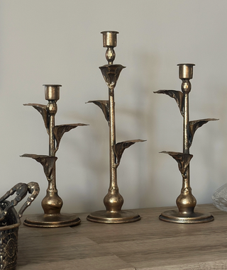 Metal Leaf Candle Holders